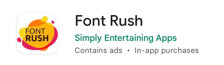 Font Rush , फोटो पर नाम लिखने वाला ऐप